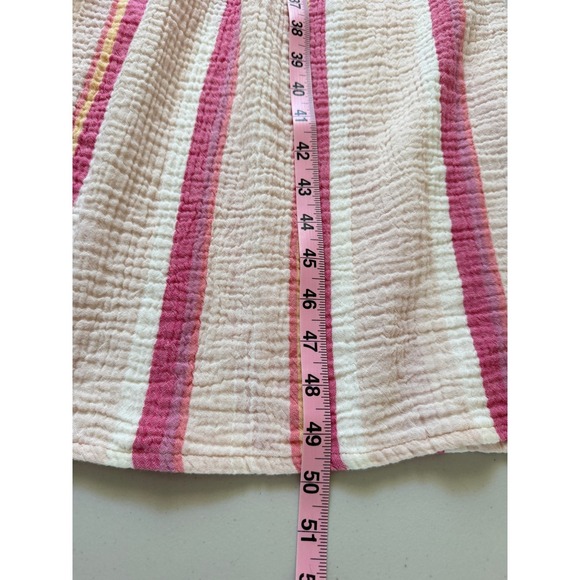 Marine Layer Pink Striped Cotton Gauze Tiered Midi Sun Dress Summer S - Picture 7 of 8